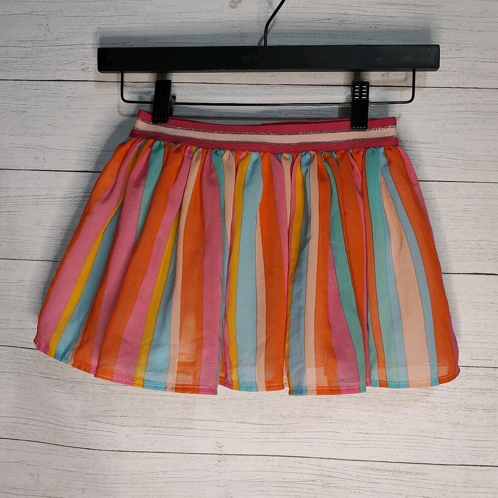 Betsy Johnson Sheer Striped With Built-in Shorts & Lined Skirt Size 4T